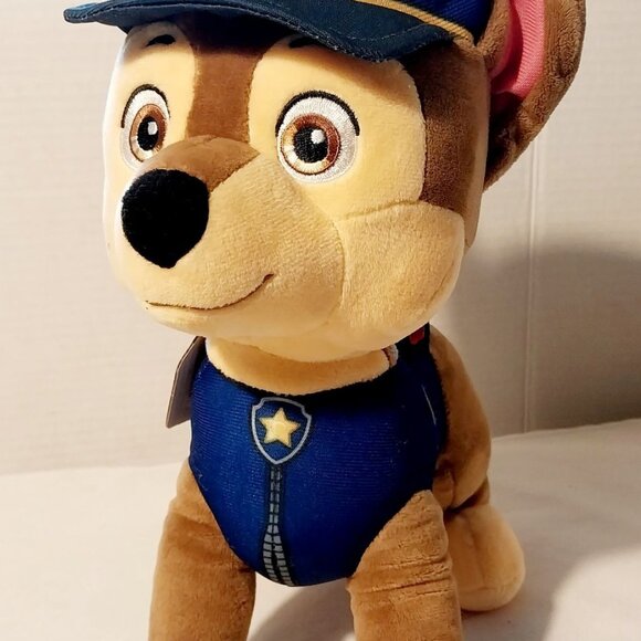 Paw Patrol Chase Plush Toy With Sounds & Phrases 10" Brown & Blue Polyester For - Picture 1 of 7